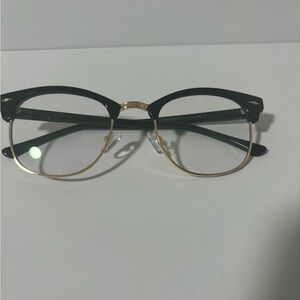 Elegant Black and Gold Browline Glasses